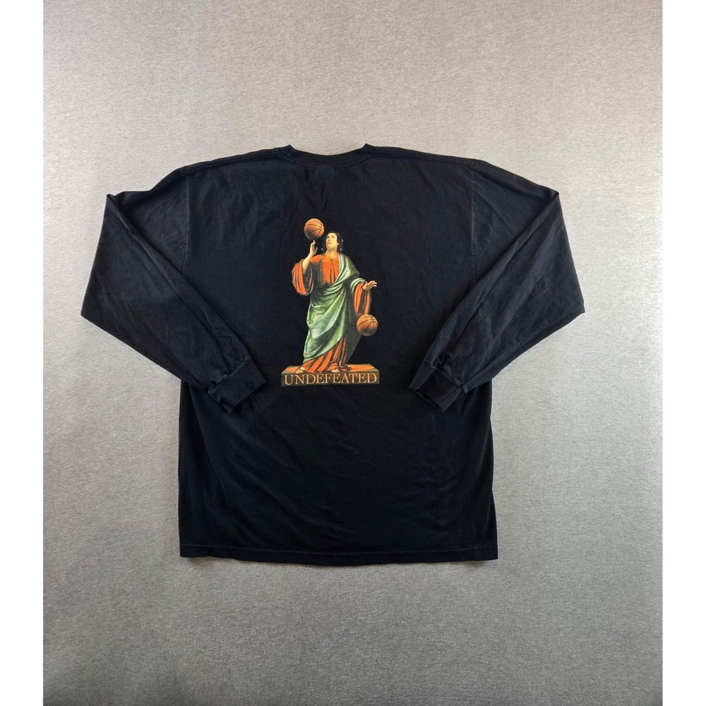 Undefeated Long Sleeve Shirt Mens XL Black Renaissance Basketball Graphic Tee